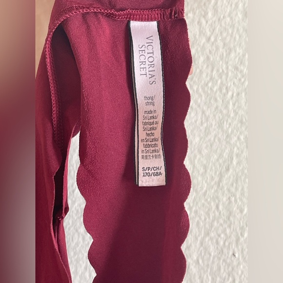 Victoria’s Secret Maroon Scalloped Thong - Picture 2 of 4